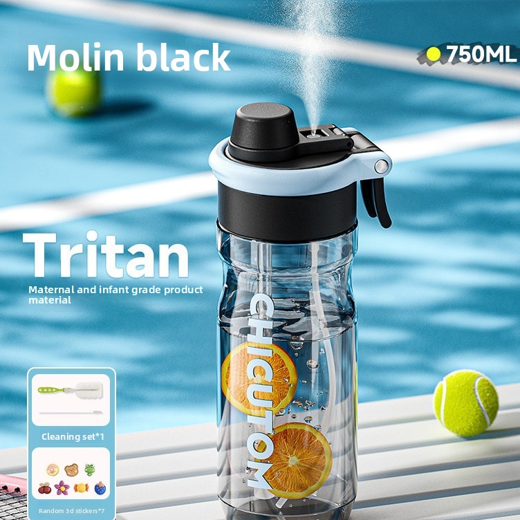 Tritan Spray Straw Water Bottle