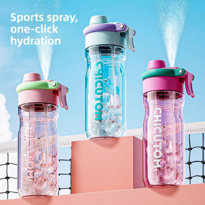 Tritan Spray Straw Water Bottle