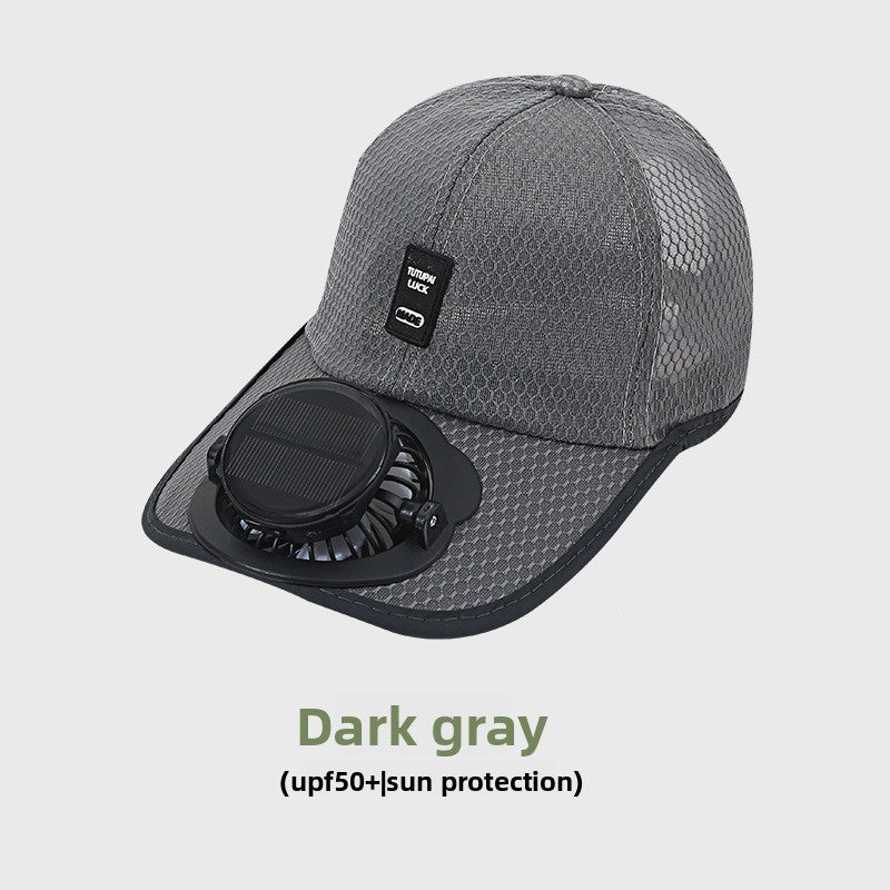 Suggested English Title: Solar Powered Fan Sun Hat for Outdoor Summer
