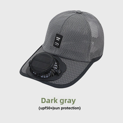 Suggested English Title: Solar Powered Fan Sun Hat for Outdoor Summer