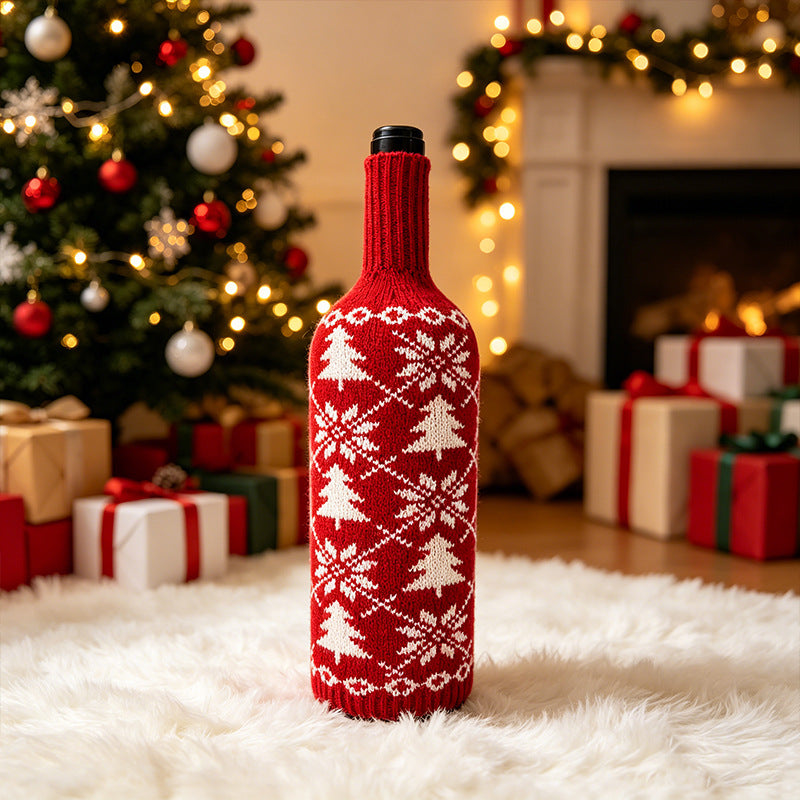 Christmas Wool Knit Wine Bottle Cover