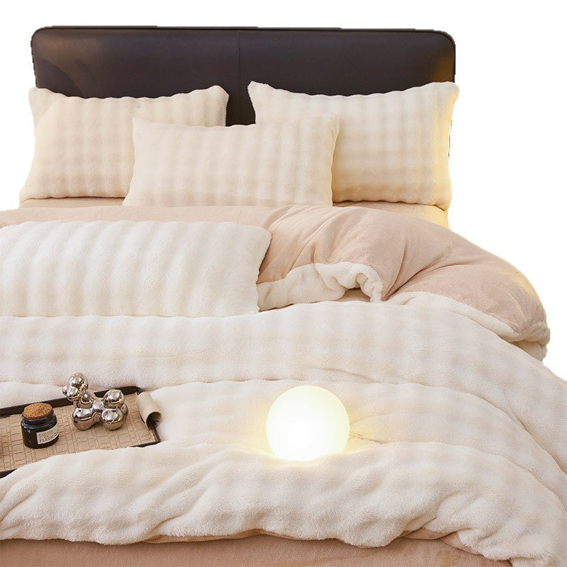 Flannel Fleece-Lined Bedding Set