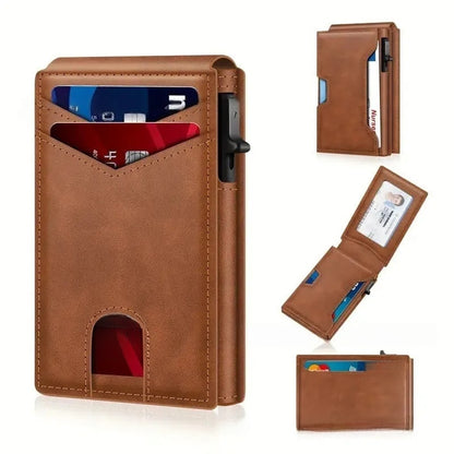RFID Anti-Degaussing Aluminum Alloy Flip Card Holder