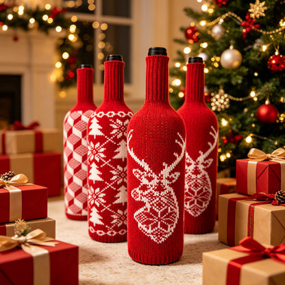 Christmas Wool Knit Wine Bottle Cover