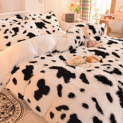 Thickened Mink Velvet Four-Piece Bedding Set