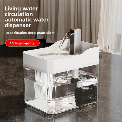 Automatic Pet Water Dispenser with Quiet Pump and Filter