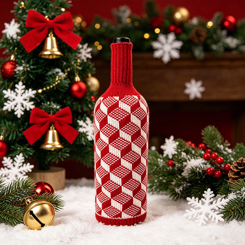 Christmas Wool Knit Wine Bottle Cover