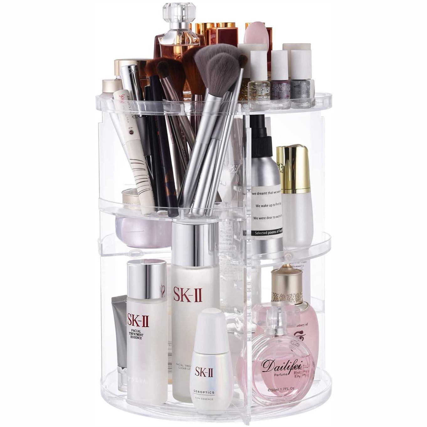 Cosmetic storage box transparent rotating dresser