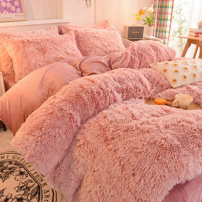 Thickened Mink Velvet Four-Piece Bedding Set