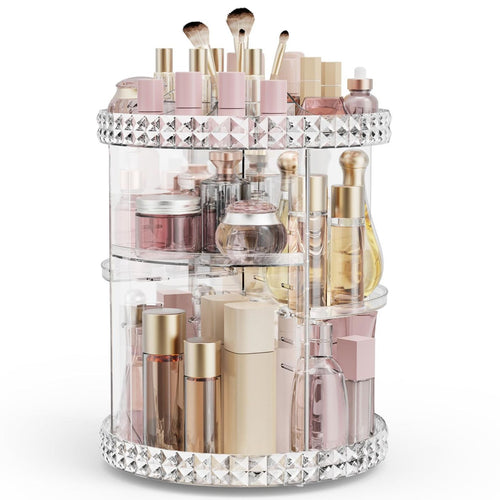Cosmetic storage box transparent rotating dresser