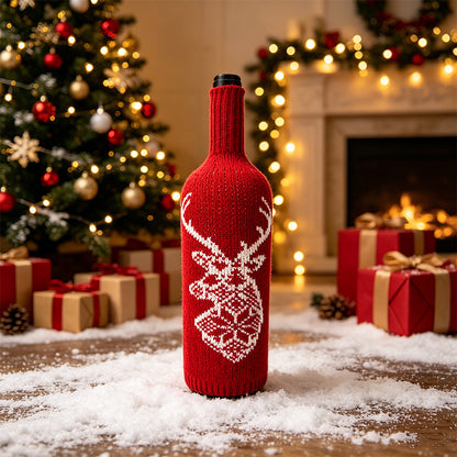 Christmas Wool Knit Wine Bottle Cover
