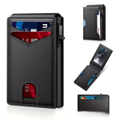 RFID Anti-Degaussing Aluminum Alloy Flip Card Holder
