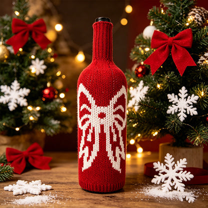 Christmas Wool Knit Wine Bottle Cover
