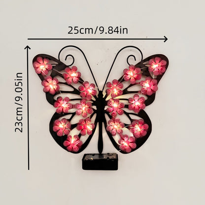 Solar Butterfly Wall Light Outdoor Garden Decoration
