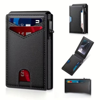 RFID Anti-Degaussing Aluminum Alloy Flip Card Holder