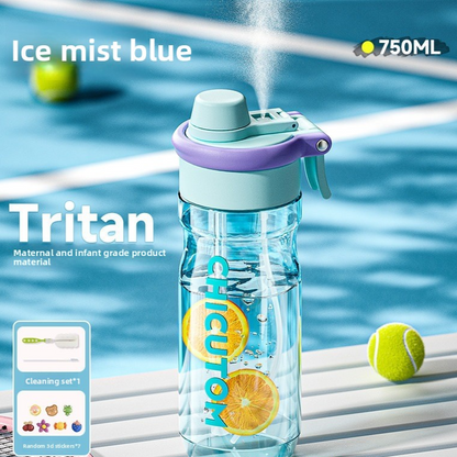 Tritan Spray Straw Water Bottle