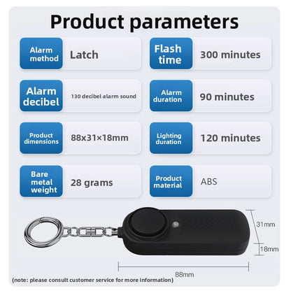 Personal Safety Alarm with LED Light