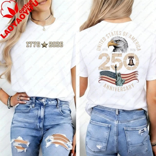Patriotic Eagle Print T-Shirt