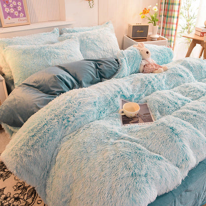 Thickened Mink Velvet Four-Piece Bedding Set