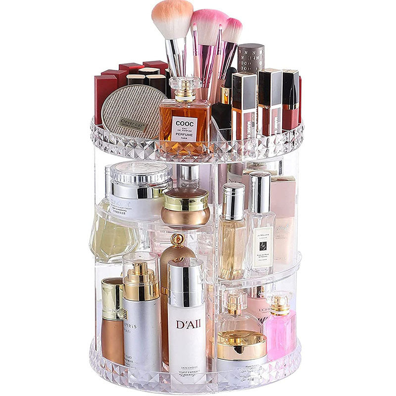 Cosmetic storage box transparent rotating dresser