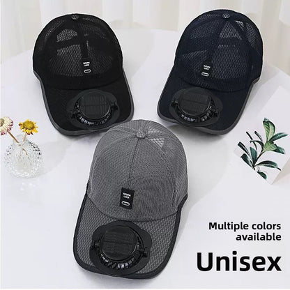 Suggested English Title: Solar Powered Fan Sun Hat for Outdoor Summer
