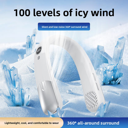 Digital Display Hanging Neck Fan
