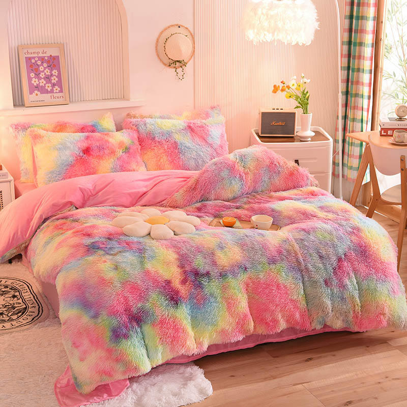 Thickened Mink Velvet Four-Piece Bedding Set