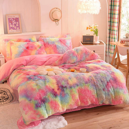 Thickened Mink Velvet Four-Piece Bedding Set
