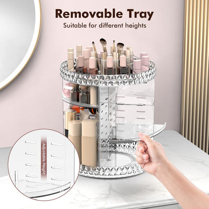 Cosmetic storage box transparent rotating dresser