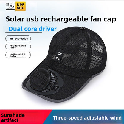 Suggested English Title: Solar Powered Fan Sun Hat for Outdoor Summer