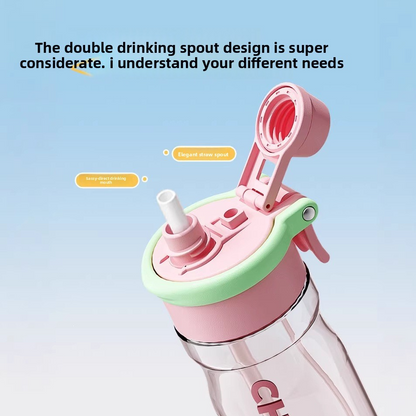 Tritan Spray Straw Water Bottle