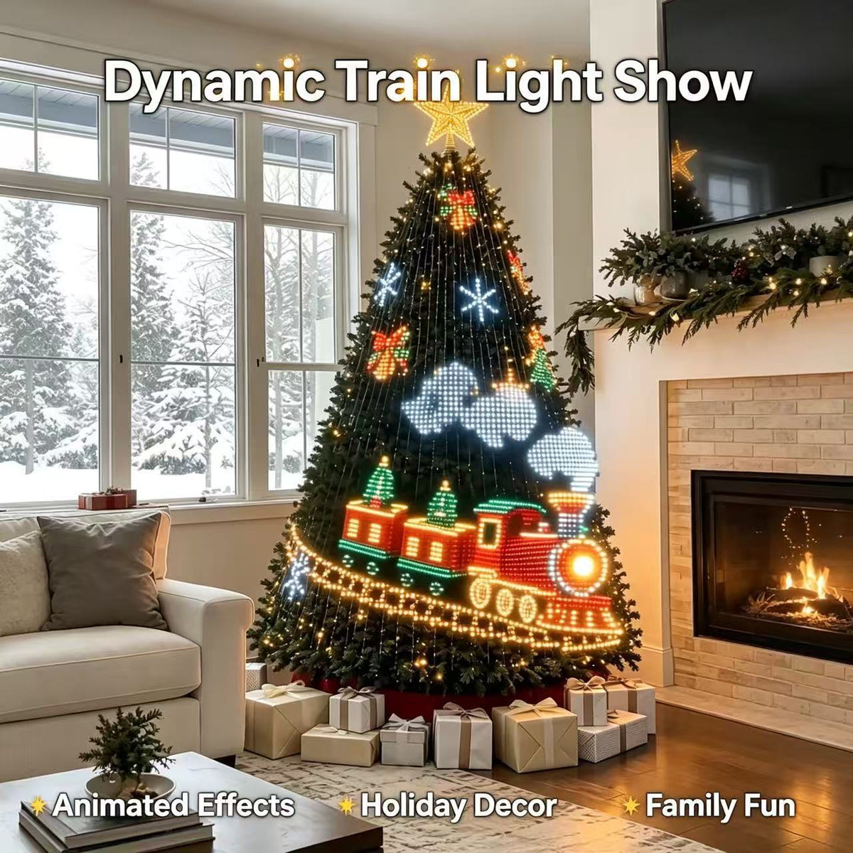 Smart RGBIC Christmas Tree LED String Lights USB APP Control DIY Holiday Decoration