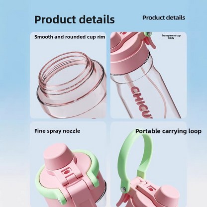 Tritan Spray Straw Water Bottle