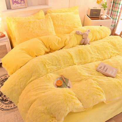 Thickened Mink Velvet Four-Piece Bedding Set