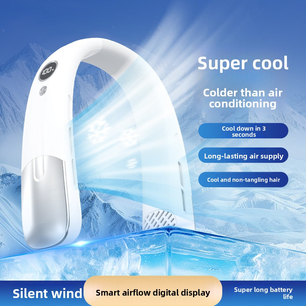 Digital Display Hanging Neck Fan